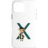 Timowo Studio Custodia per iPhone 16 Pro Max Giraffa Diploma Lettera X Alfabeto Animale