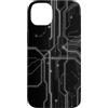 Monochrome Data Grid Custodia per iPhone 14 Plus White Circuit Scheda Madre Gamer Tech Grafica Estetica