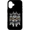 Cool 3 Hip Hop Trio Street Gold Chain Fu Custodia per iPhone 16 Miniatura Schnauzer Rap Old School Retro Streetwear 80s 90s