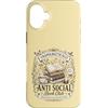 Goth Book Club Apparel Custodia per iPhone 16 Plus Club del libro Amante della lettura Introverso Bookworm Letteratura