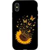 Sunflower Butterfly Floral Garden Nature Custodia per iPhone X/XS Giallo Girasole Farfalla Floreale Giardino Far