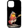 Rocking Robin Bird Outfit Custodia per iPhone 12 mini Grumpy Robin Bird con chitarra elettrica per gli amanti delle piume