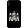 Cool 3 Hip Hop Trio Street Gold Chain Fu Custodia per iPhone XS Max Basset Hound Dog Rap Old School Retro Streetwear anni '80 e '90