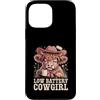 Cow Coffee Humor Mood Custodia per iPhone 13 Pro Max Umorismo occidentale del caffè Cowgirl della batteria scarica