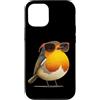Robin Bird Outfit Custodia per iPhone 12/12 Pro Grazioso uccello con occhiali per gli amanti di pettirossi e piume