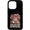 Cow Coffee Humor Mood Custodia per iPhone 13 Pro Umorismo occidentale del caffè Cowgirl della batteria scarica