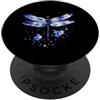 Dragonfly Watercolor Nature Women Girls Blu Libellula Acquerello Insetti Natura Entomologo PopSockets PopGrip Adesivo