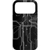 Monochrome Data Grid Custodia per iPhone 17 Pro Max White Circuit Scheda Madre Gamer Tech Grafica Estetica