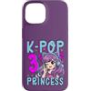 Girls Birthday Korean Kids K Pop Fan K-P Custodia per iPhone 15 K-Pop Principessa Età 3 Anni Compleanno Bambino