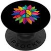Groovy Retro Sunflower Floral Flower Hip Retro Disco Pace Girasole Groovy Hippie 60s 70s Ragazze PopSockets PopGrip Adesivo