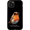 Robin Bird Outfit Custodia per iPhone 11 Pro Occhiali da sole per gli amanti di pettirossi e piume
