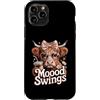 Cute Cow Funny Moood Swings Aesthetic Custodia per iPhone 11 Pro Moood Swings Carino Mucca Divertente Kawaii
