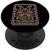 pisces zodiac art deco fish glyph water Grafica zodiacale Art Deco Pesci PopSockets PopGrip Adesivo