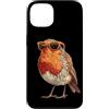 Robin Bird Outfit Custodia per iPhone 13 Grafica divertente con pettirosso con gli occhiali