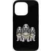 Cool 3 Hip Hop Trio Street Gold Chain Fu Custodia per iPhone 13 Pro Basset Hound Dog Rap Old School Retro Streetwear anni '80 e '90