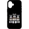 Cool 3 Hip Hop Trio Street Gold Chain Fu Custodia per iPhone 16 Miniatura Schnauzer Rap Old School Retro Streetwear 80s 90s