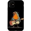 Rocking Robin Bird Outfit Custodia per iPhone 11 Costume da pettirosso canto con chitarra elettrica e piuma
