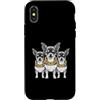 Cool 3 Hip Hop Trio Street Gold Chain Fu Custodia per iPhone X/XS Chihuahua Dog Rap Old School Retro Streetwear anni '80 '90 Tre