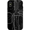 Monochrome Data Grid Custodia per iPhone X/XS White Circuit Scheda Madre Gamer Tech Grafica Estetica