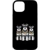 Cool 3 Hip Hop Trio Street Gold Chain Fu Custodia per iPhone 15 Plus Miniatura Schnauzer Rap Old School Retro Streetwear 80s 90s