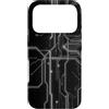 Monochrome Data Grid Custodia per iPhone 17 Pro White Circuit Scheda Madre Gamer Tech Grafica Estetica