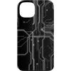 Monochrome Data Grid Custodia per iPhone 13 White Circuit Scheda Madre Gamer Tech Grafica Estetica