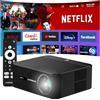 Overmax Proiettore Smart Multipic 5.2 - Supporto 4K e Full HD 1080P, Google TV con controllo vocale, WiFi/Bluetooth/Miracast, Keystone automatico, Home Theater da 200, 7000 lumen, compatibile con