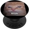 Cute Cat Joke Art Graphic (Bruh) Meme sfocato divertente gatto arancione Bruh PopSockets PopGrip Adesivo