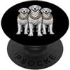 Cool 3 Hip Hop Trio Street Gold Chain Fu Golden Retriever Rap Old School Retro Streetwear anni '80 e '90 PopSockets PopGrip Adesivo