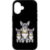 Cool 3 Hip Hop Trio Street Gold Chain Fu Custodia per iPhone 16 Chihuahua Dog Rap Old School Retro Streetwear anni '80 '90 Tre
