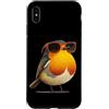 Robin Bird Outfit Custodia per iPhone XS Max Grazioso uccello con occhiali per gli amanti di pettirossi e piume