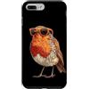 Robin Bird Outfit Custodia per iPhone 7 Plus/8 Plus Grafica divertente con pettirosso con gli occhiali