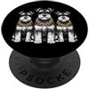 Cool 3 Hip Hop Trio Street Gold Chain Fu Miniatura Schnauzer Rap Old School Retro Streetwear 80s 90s PopSockets PopGrip Adesivo