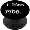 Minimalist BBQ Rib Barbecue Mi piace costole | Divertente BBQ Rib Barbecue Amante PopSockets PopGrip Adesivo