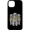 Cool 3 Hip Hop Trio Street Gold Chain Fu Custodia per iPhone 15 Plus Irish Wolfhound Dog Rap Old School Retro Streetwear anni '80 '90
