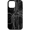 Monochrome Data Grid Custodia per iPhone 12 mini White Circuit Scheda Madre Gamer Tech Grafica Estetica