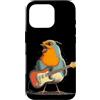 Rocking Robin Bird Outfit Custodia per iPhone 16 Pro Costume da pettirosso canto con chitarra elettrica e piuma