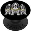 Cool 3 Hip Hop Trio Street Gold Chain Fu Basset Hound Dog Rap Old School Retro Streetwear anni '80 e '90 PopSockets PopGrip Adesivo