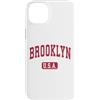 Vintage New York Retro Tees Tanks Tops Custodia per iPhone 14 Plus Brooklyn USA Classy Red Retro Testo