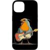 Rocking Robin Bird Outfit Custodia per iPhone 13 Costume da pettirosso canto con chitarra elettrica e piuma