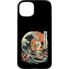 Tropical Tile Fun Custodia per iPhone 15 Plus Mahjong Time Capybara Surf Retro Wave Tramonto
