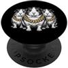 Cool 3 Hip Hop Trio Street Gold Chain Fu Cavia Rap Old School Retro Streetwear 80s 90s Tre PopSockets PopGrip Adesivo
