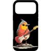 Rocking Robin Bird Outfit Custodia per iPhone 17 Pro Max Grumpy Robin Bird con chitarra elettrica per gli amanti delle piume