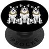 Cool 3 Hip Hop Trio Street Gold Chain Fu Rat Terrier Rap Rap Old School Retro Streetwear anni '80 e '90 PopSockets PopGrip Adesivo