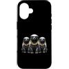 Cool 3 Hip Hop Trio Street Gold Chain Fu Custodia per iPhone 16 Honey Badger Ratel Rap Old School, abbigliamento da strada retrò anni '80 e '90