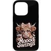 Cute Cow Funny Moood Swings Aesthetic Custodia per iPhone 13 Pro Moood Swings Carino Mucca Divertente Kawaii