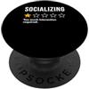Funny Sarcastic Humor Introverts Gifts Socializzare una stella molta interazione non consiglierebbe PopSockets PopGrip Adesivo