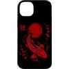 Vintage Japanese Koi Fish Nishikigoi Flo Custodia per iPhone 14 Plus Giapponese Koi Fish Cherry Blossom Nishikigoi Red Sun Graphic
