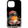 Rocking Robin Bird Outfit Custodia per iPhone 16 Pro Max Drumming Robin Bird Costume con batteria e look fresco