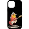 Rocking Robin Bird Outfit Custodia per iPhone 12 Pro Max Grumpy Robin Bird con chitarra elettrica per gli amanti delle piume